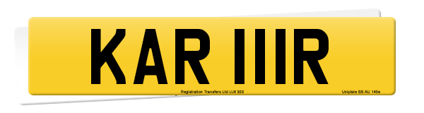 Registration number KAR 111R